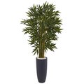 Nearly Naturals 6.5 ft. Silk Bamboo Tree in Gray Cylinder Planter NEN-5813-IFS